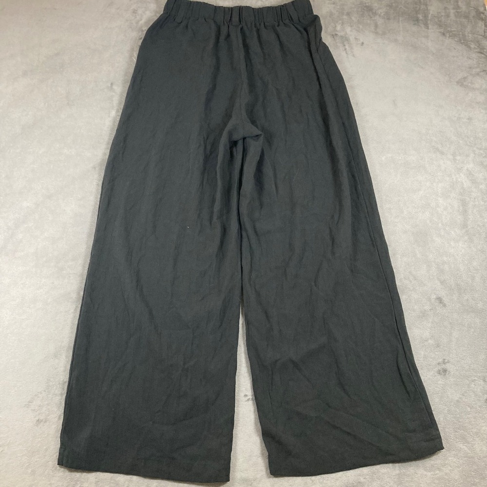 Halara Wide Leg Pleated Trousers black High Waisted Pants Size M Regular - Picture 4 of 7
